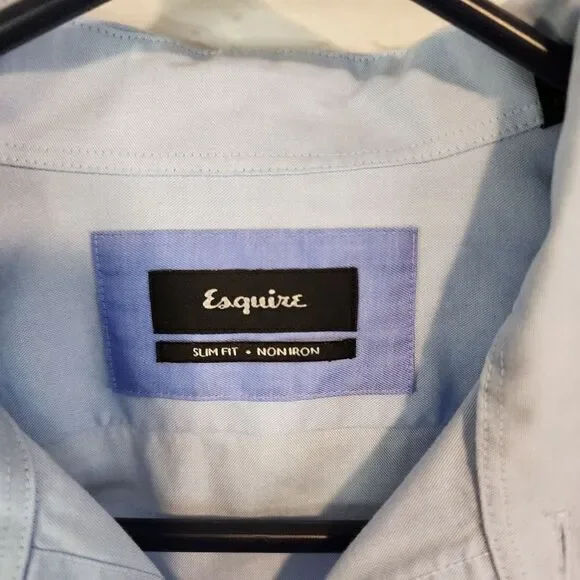 Men's Esquire "slim fit" longsleeve button-down shirt, size Large - Picture 2 of 3